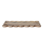 Mango Wood Tray With Scalloped Edge – Natural Finish