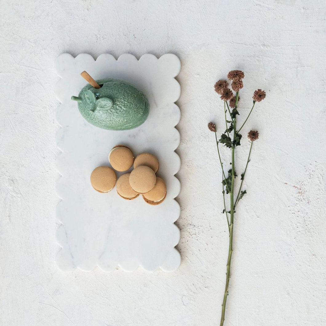 Marble Cheese Board with Scalloped Edge