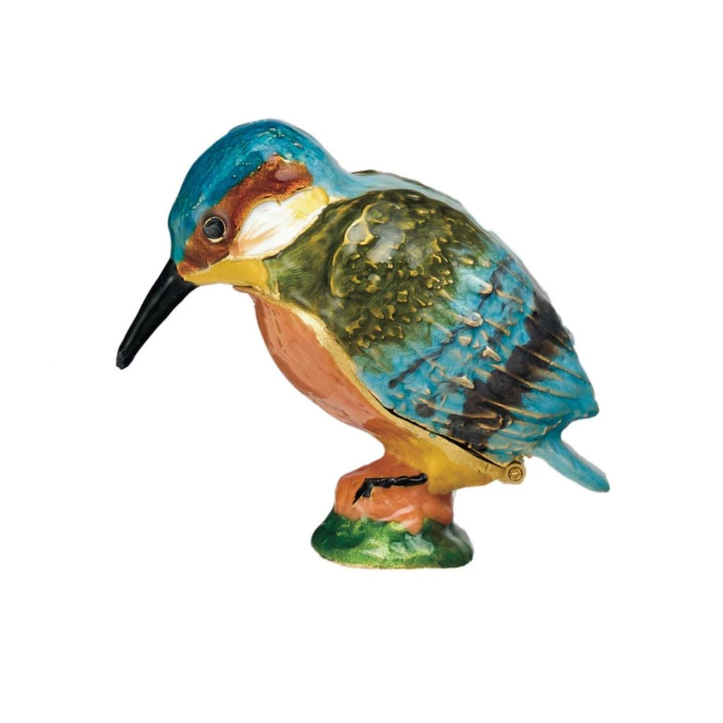 Metal Kingfisher Shaped Trinket Box
