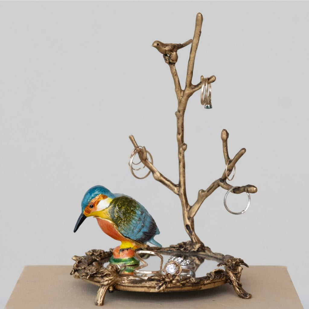 Metal Kingfisher Shaped Trinket Box