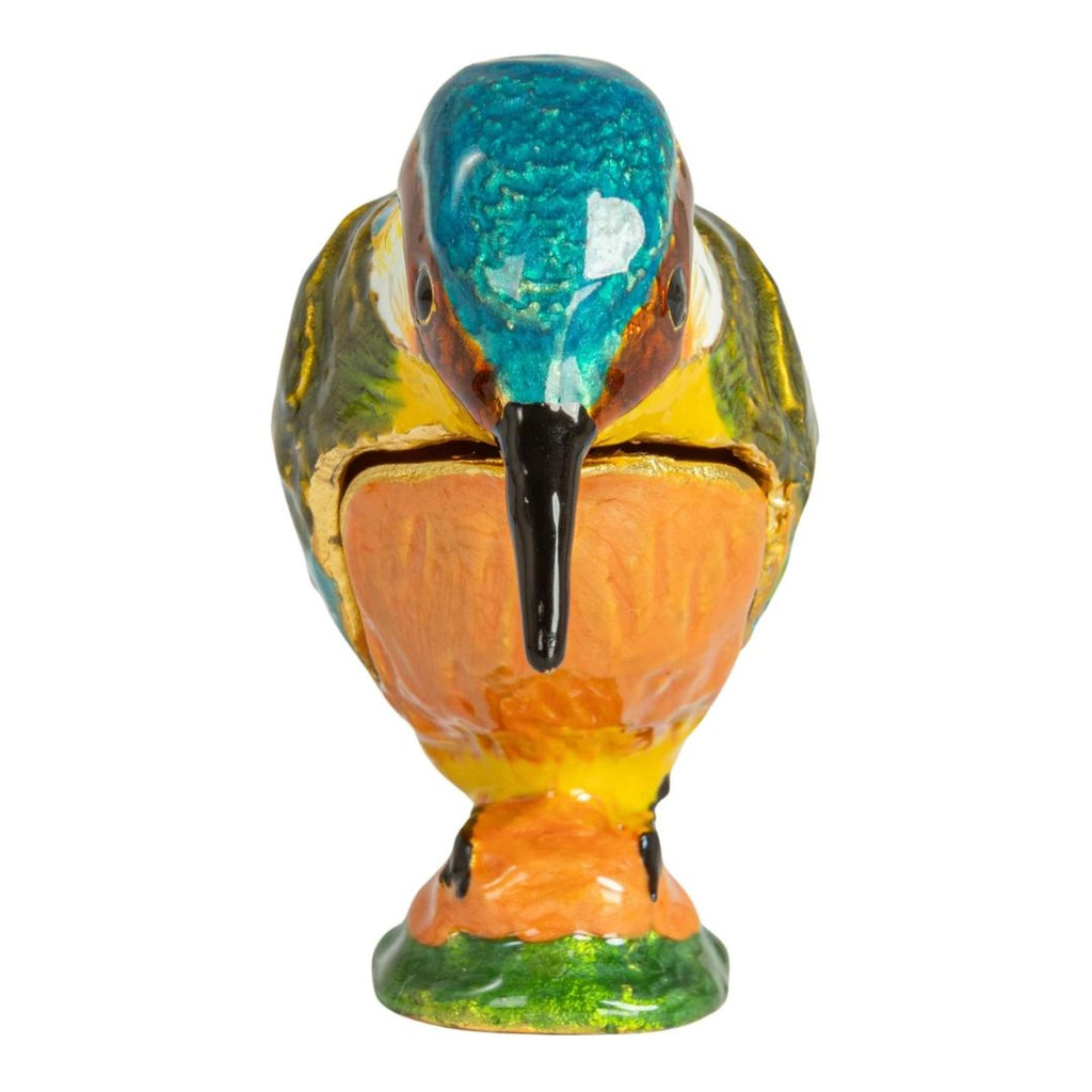 Metal Kingfisher Shaped Trinket Box