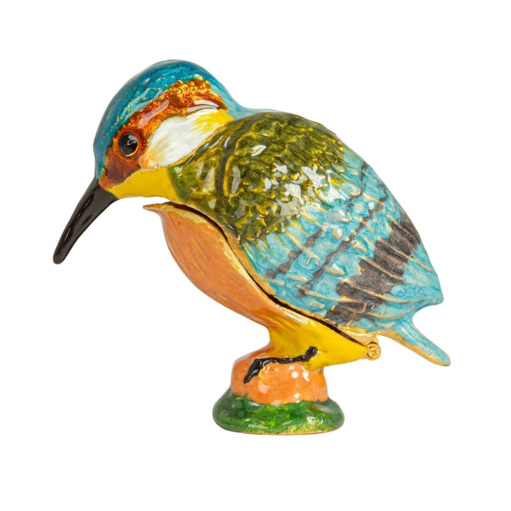Metal Kingfisher Shaped Trinket Box