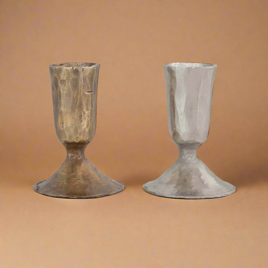 metal candle holders set of 2