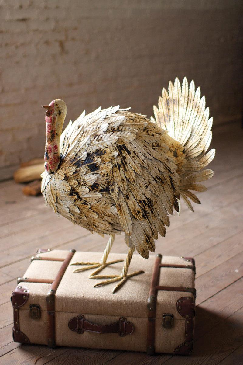 Metal Turkey Antique White