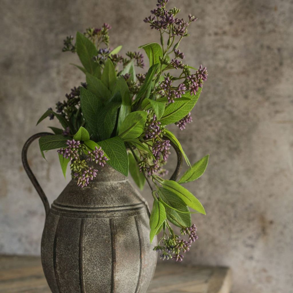 Mountain Laurel With Purple Berries - Faux Plant Decor