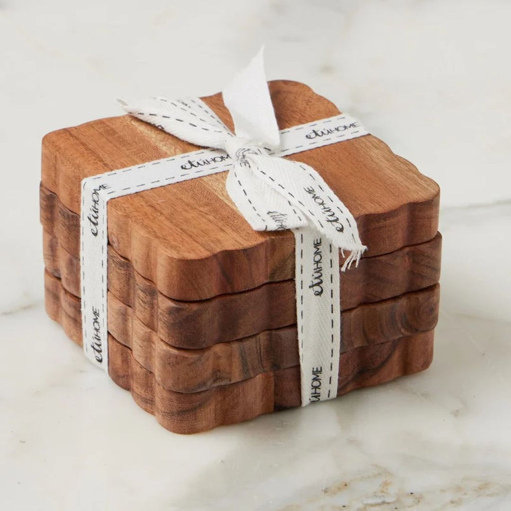 Natural Scalloped Coasters - Set of 4