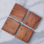 Natural Scalloped Coasters - Set of 4