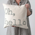 Oh Hello Cotton Throw Pillow