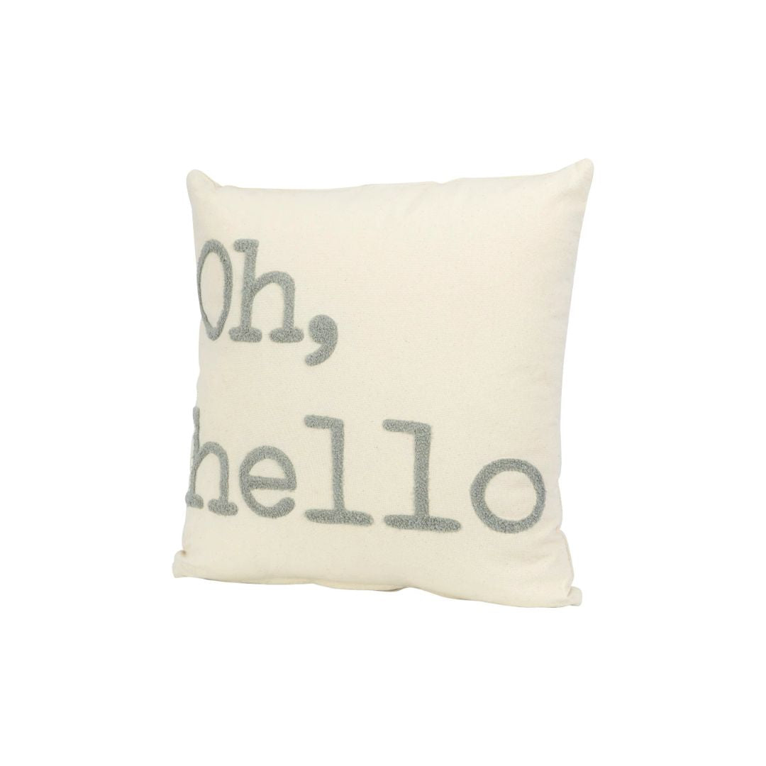 Oh Hello Cotton Throw Pillow