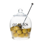 Olives Glass Jar with Spoon Set
