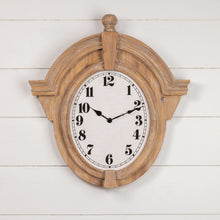 23.5" Rustic Oval Wood Wall Clock