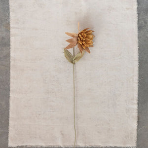 Paper Flower Pick – 36.25"H, Mustard Color, Boho Floral Accent