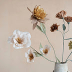 Paper Flower Pick – 36.25"H, Mustard Color, Boho Floral Accent