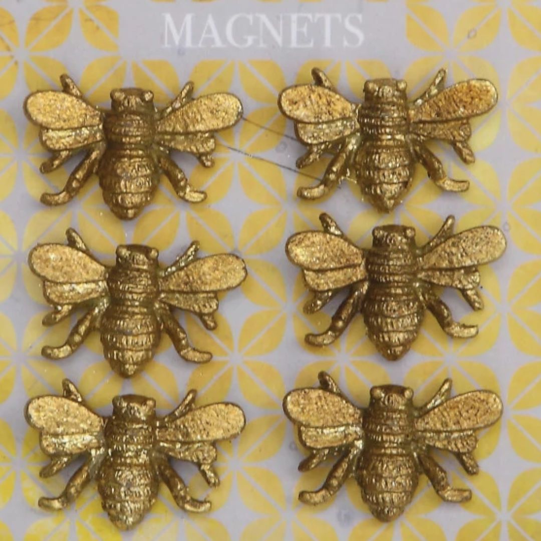 Pewter Bee Magnets - Set of 6