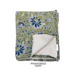Plumbago Botanical Print Cotton Throw Blanket