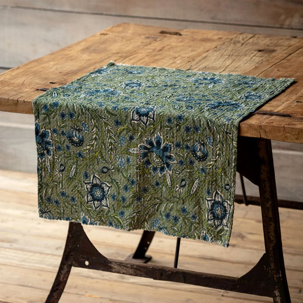 Plumbago Botanical Print Cotton Dish Towel