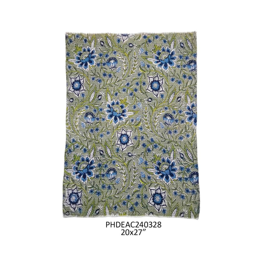 Plumbago Botanical Print Cotton Dish Towel
