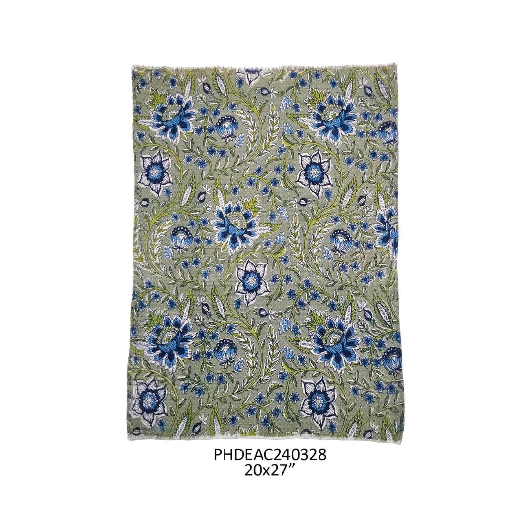 Plumbago Botanical Print Cotton Dish Towel