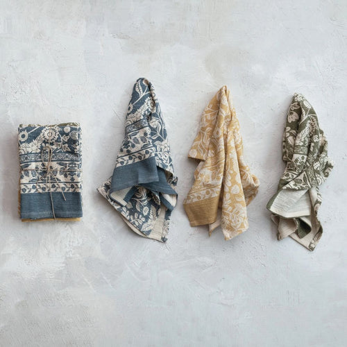 Printed Tea Towels With Floral Pattern – Set of 3