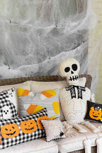 Pumpkin Beaded Halloween Pillow