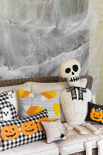 Pumpkin Beaded Halloween Pillow