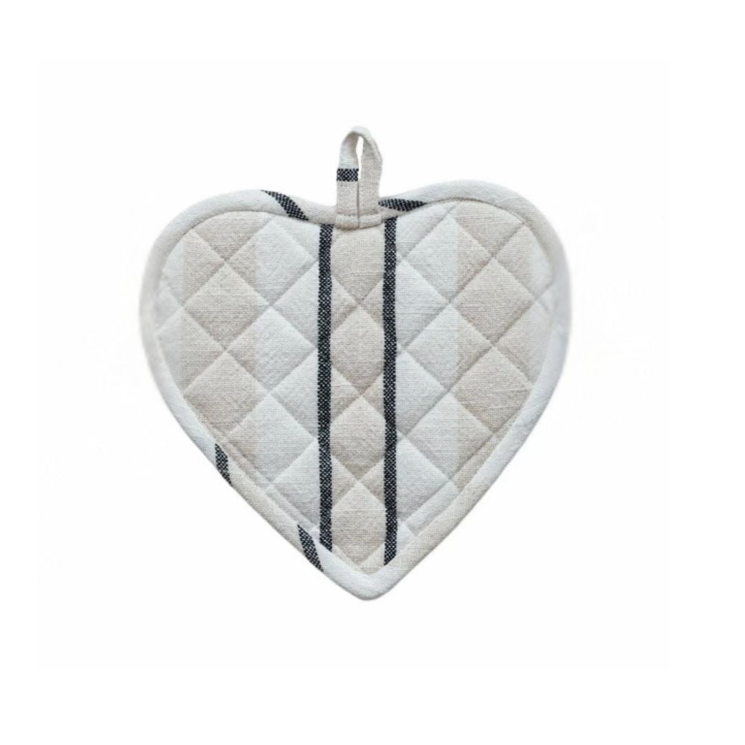 Quilted Heart Shaped Pot Holder - Assorted