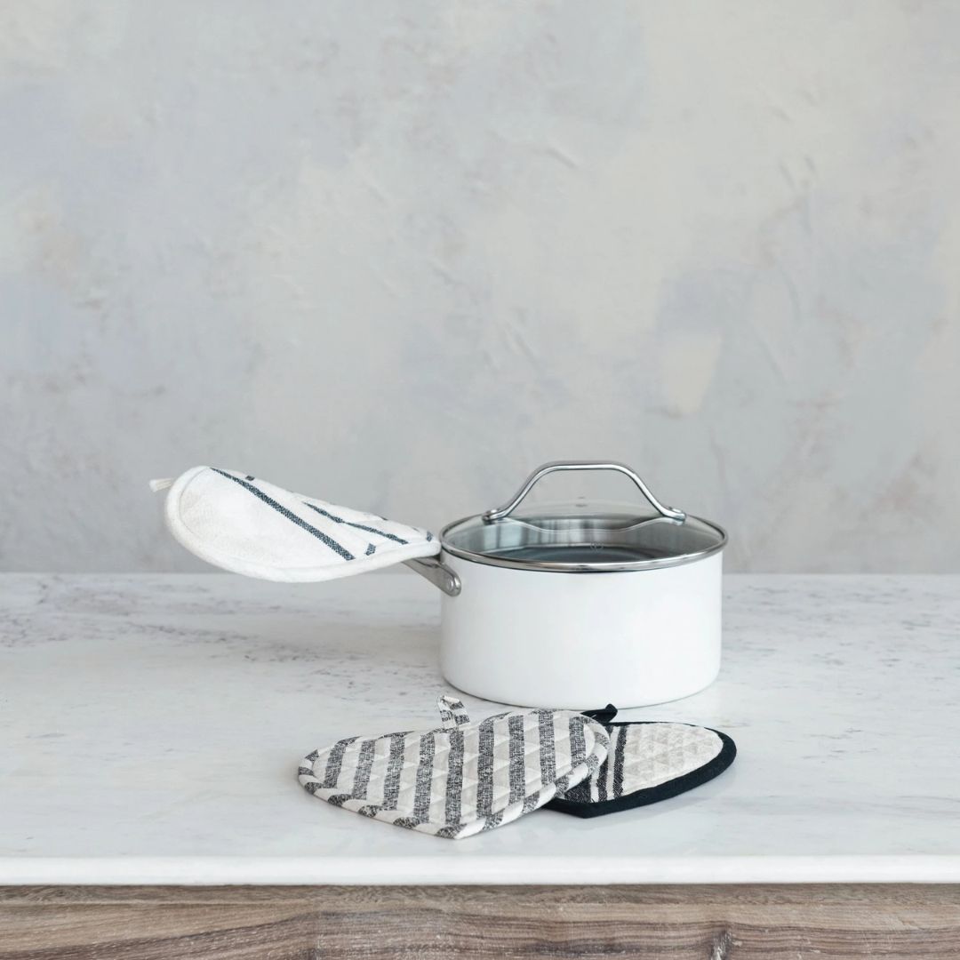 Quilted Heart Shaped Pot Holder - Assorted