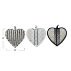 Quilted Heart Shaped Pot Holder - Assorted
