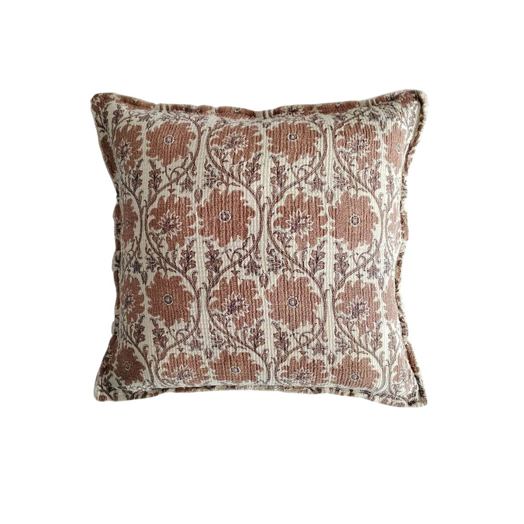 Cozy Cottage Botanical Print Throw Pillow