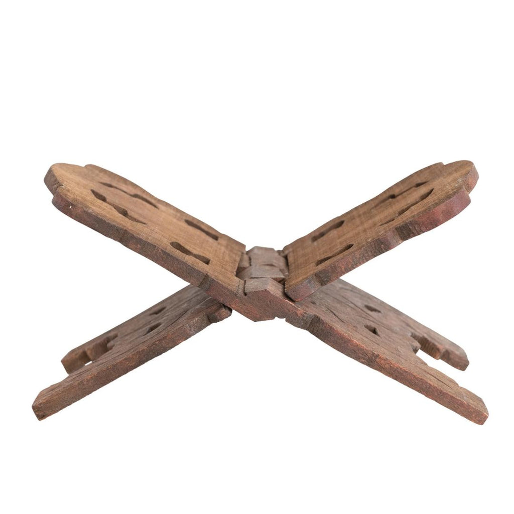 Carved Folding Book Holder - Reclaimed Wood