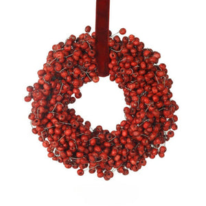 Red Wooden Bead Berry Wreath