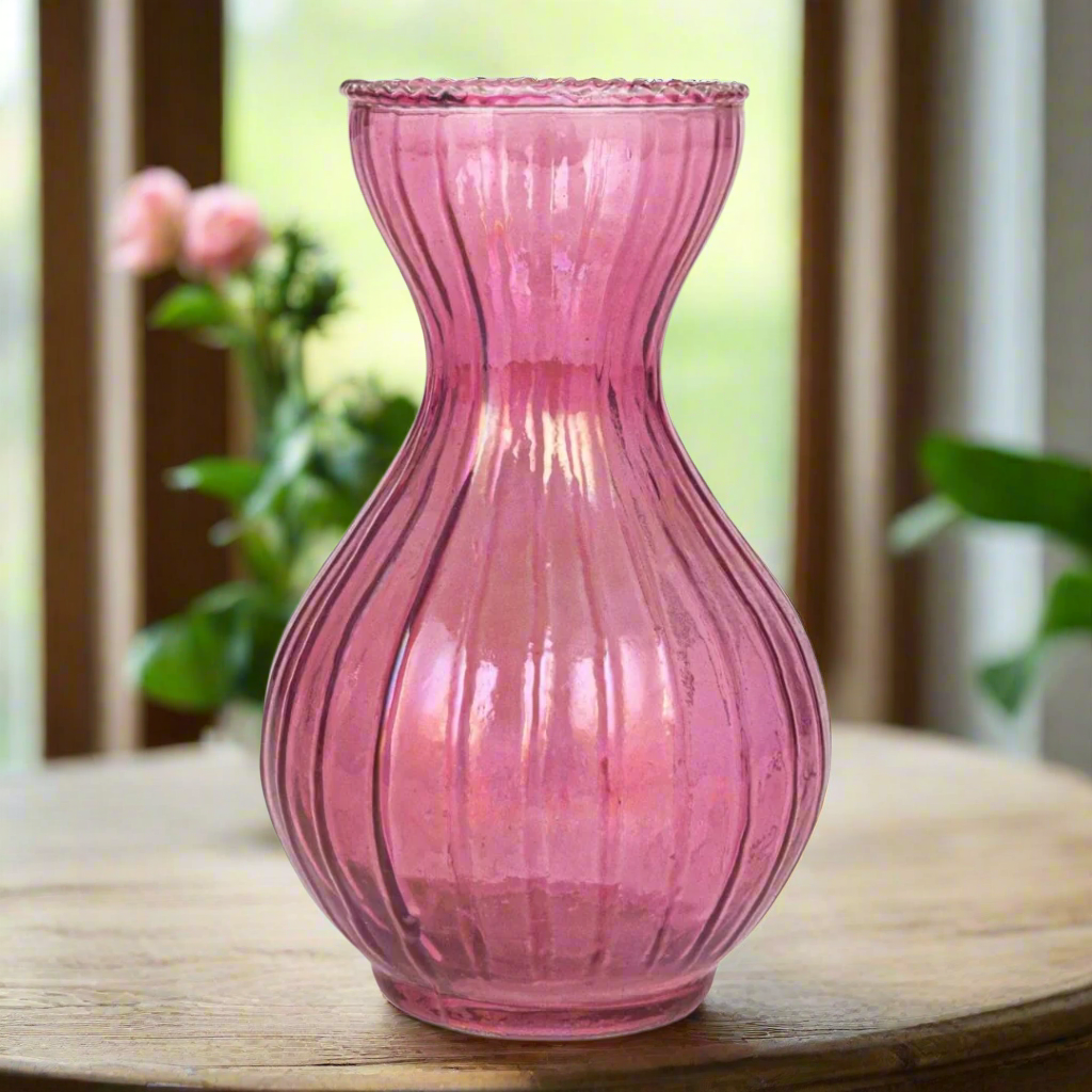 Round Pressed Glass Vase - Medium