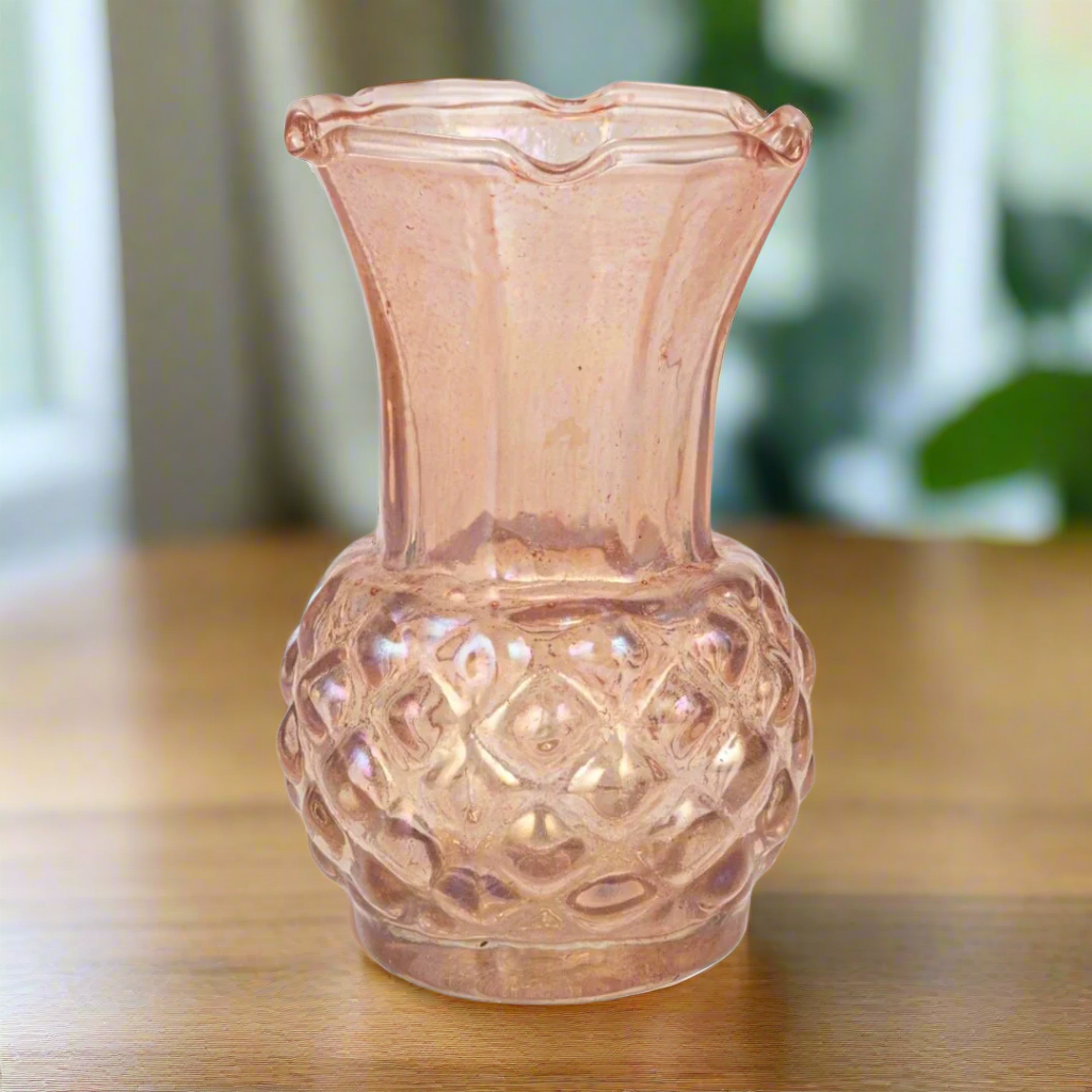 4" Round Pressed Glass Vase - Small