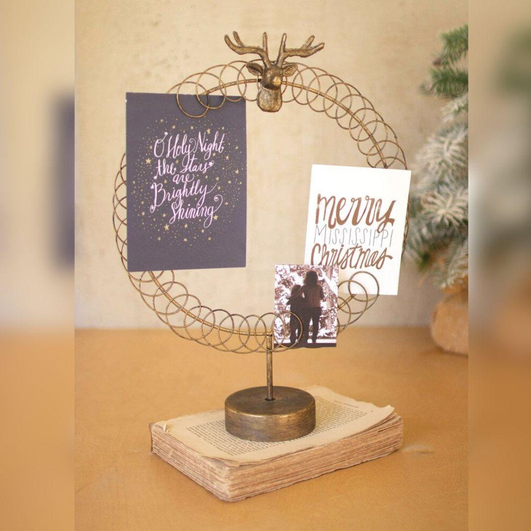 Round Wire Christmas Card Holder