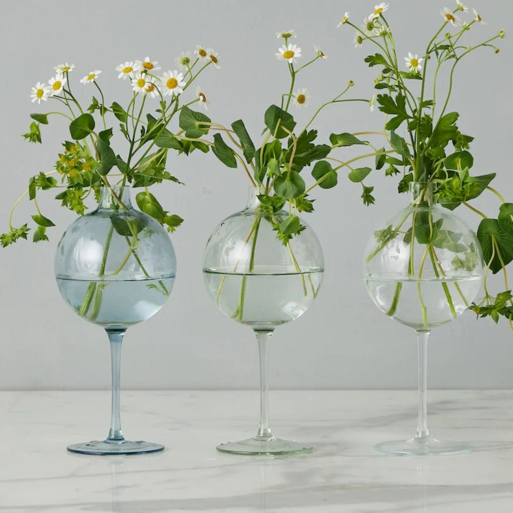 Sage Wine Glass Vase - Medium