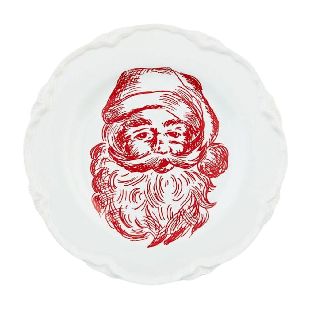 Santa Toile Christmas Dessert Plate