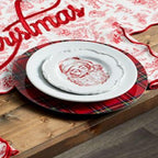 Santa Toile Christmas Dessert Plate