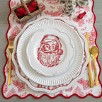 Santa Toile Christmas Dessert Plate
