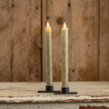 9.5" Green Flameless Taper Candle - Set of 2