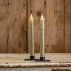 9.5" Green Flameless Taper Candle - Set of 2
