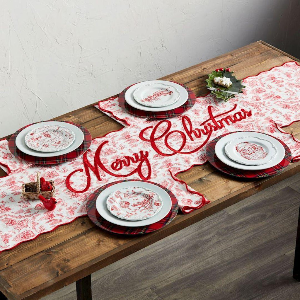 Sleigh Toile Christmas Dessert Plate