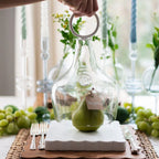 Bianca Glass Cloche – with Small White Ring Handle Display