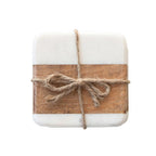 Square Marble & Mango Wood Coasters