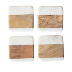 Square Marble & Mango Wood Coasters