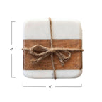 Square Marble & Mango Wood Coasters