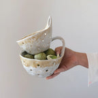 Stoneware Colander With Handles – Beige