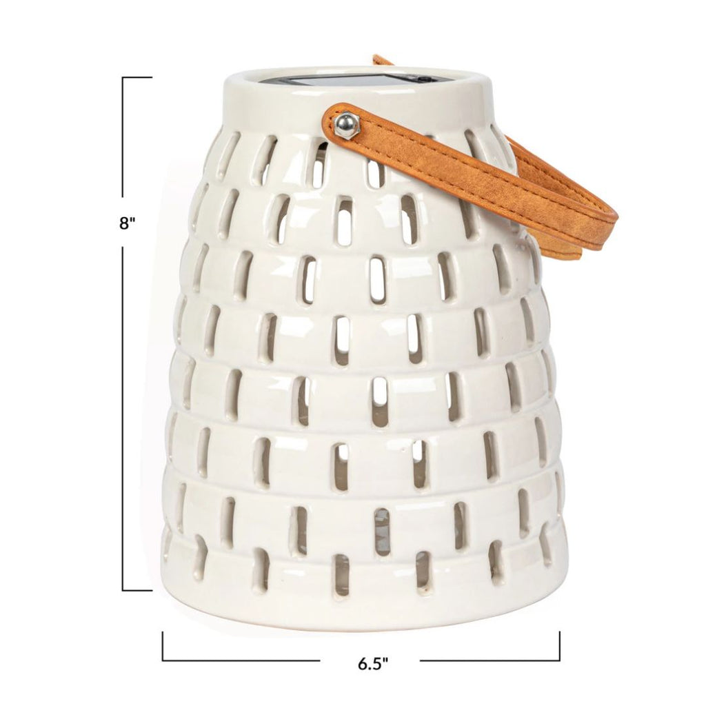 Stoneware LED Powered Lantern