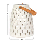 Stoneware LED Powered Lantern