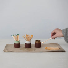 Stoneware Match Holder with Striker - 3 Assorted Colors