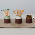 Stoneware Match Holder with Striker - 3 Assorted Colors